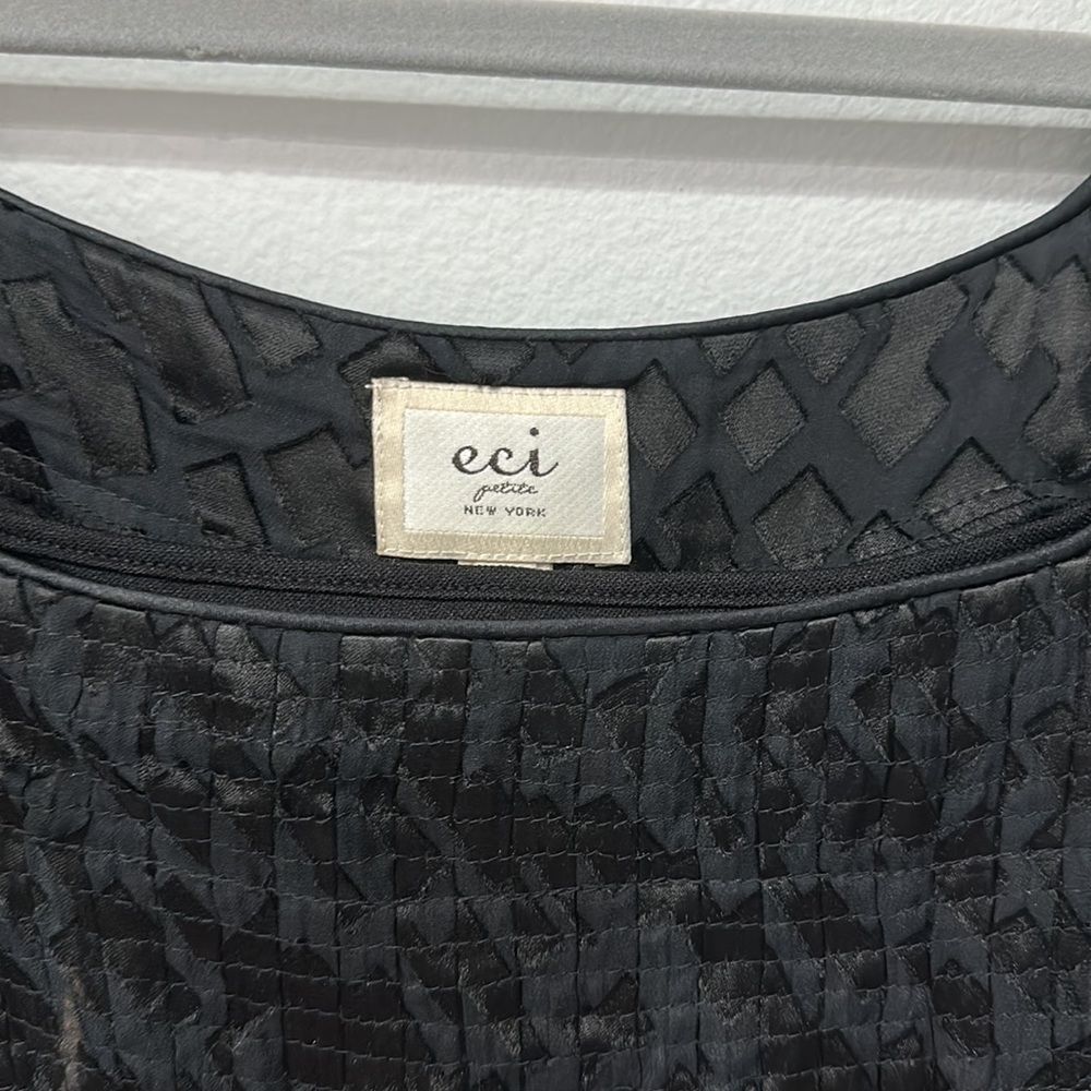 ECI New York Womens Tie Back  PleatedChiffon Blouse Sz 6P - Picture 9 of 16